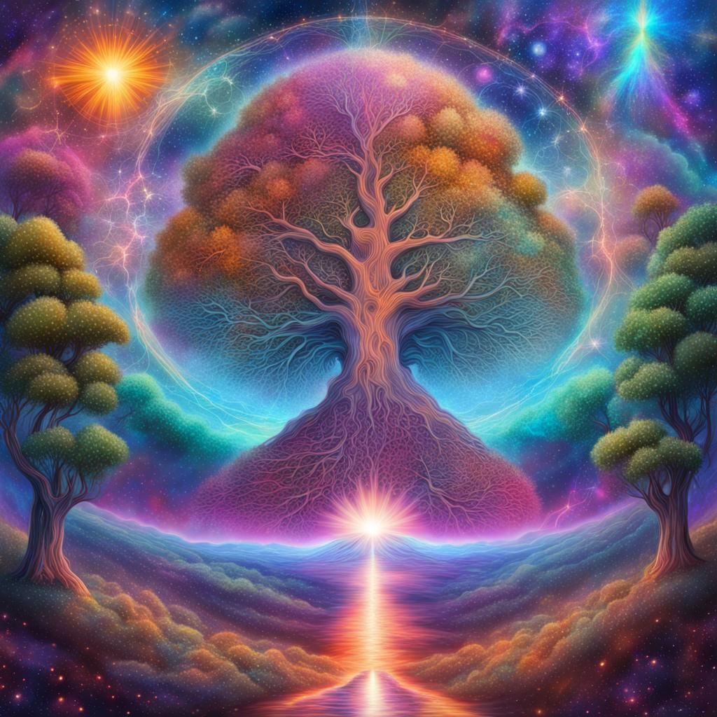 Earth Empowered: A Cosmic Astral Illustration