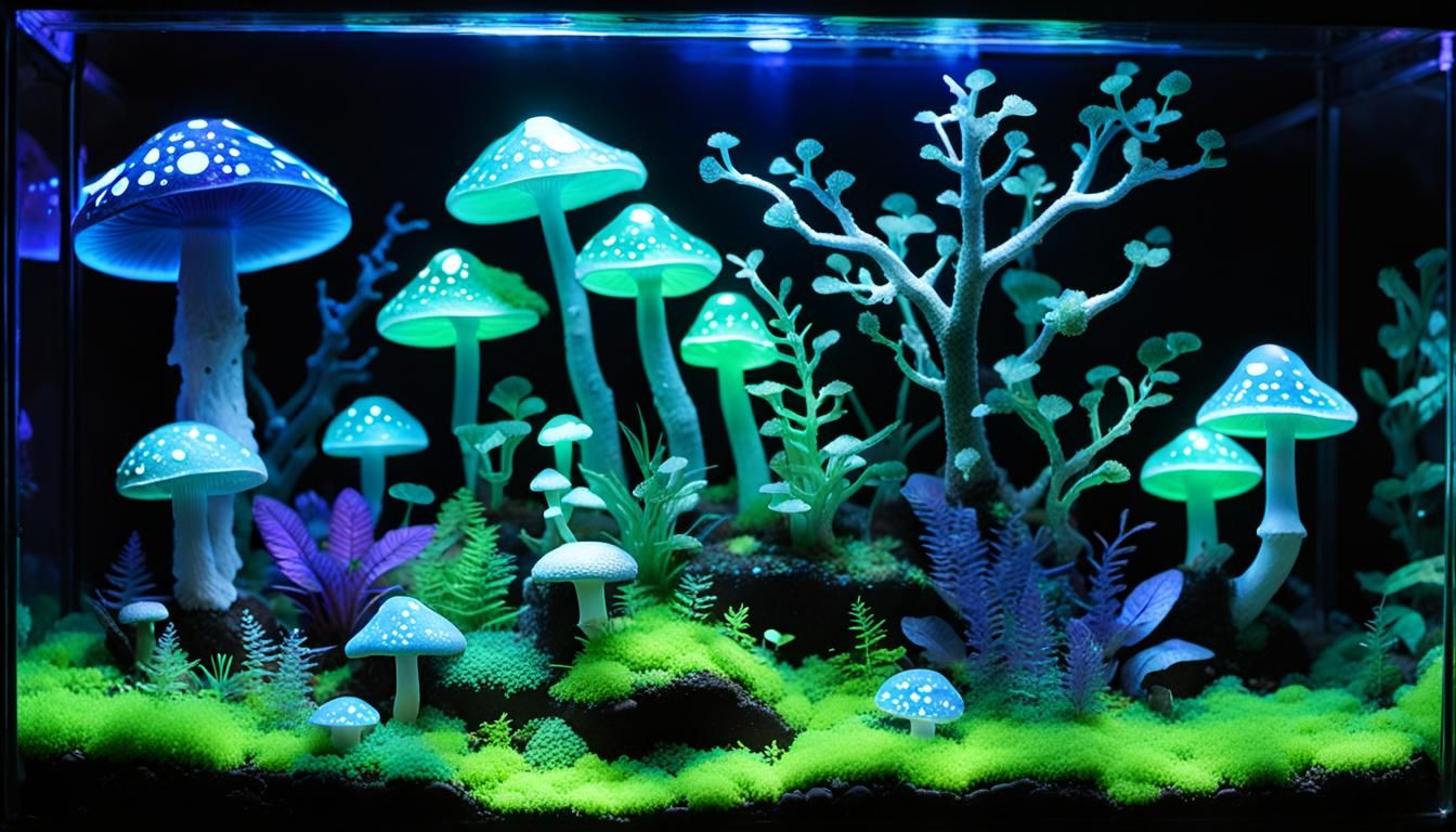 Bioluminescent Crystal Terrarium Bio Art Experiment