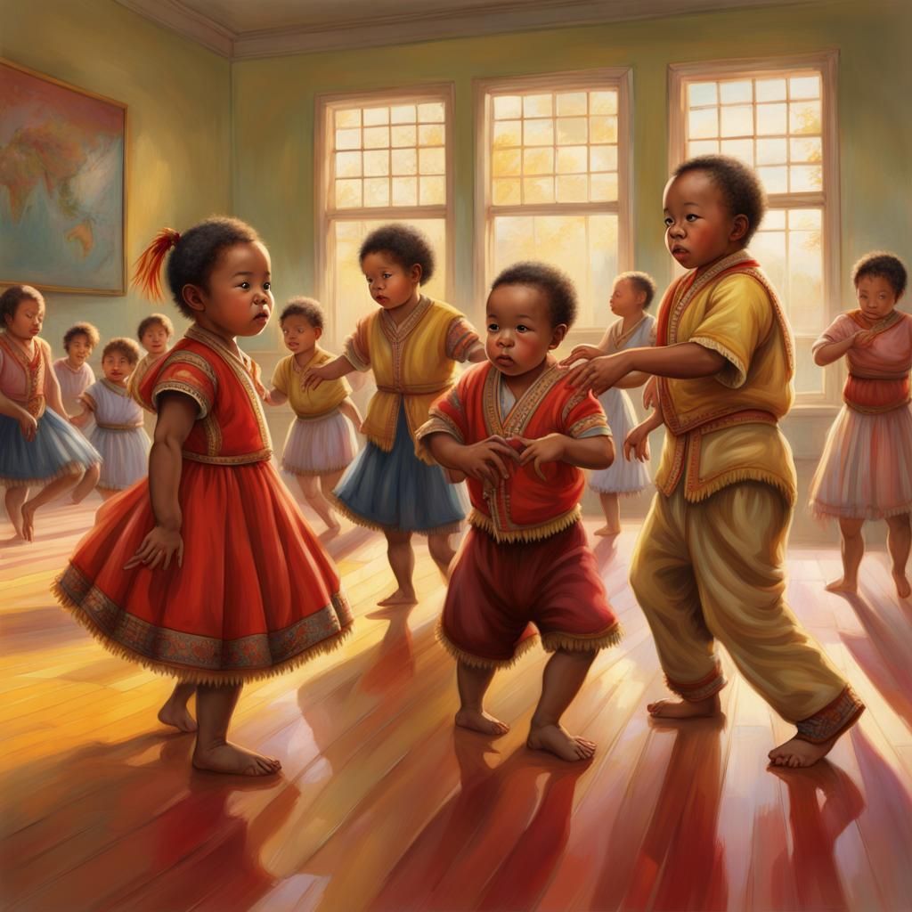 Babies' Ballroom Dance in Tonalist Style