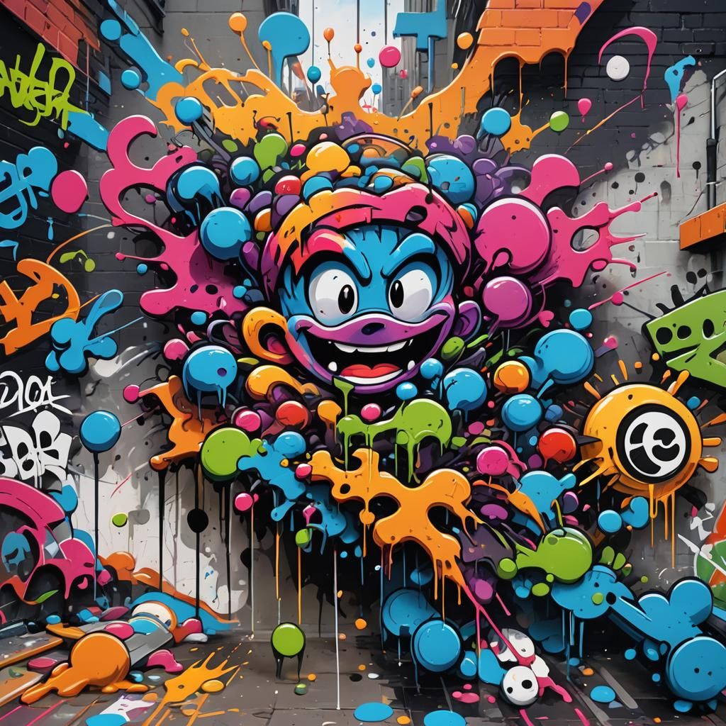Colorful Graffiti Art in Street Style
