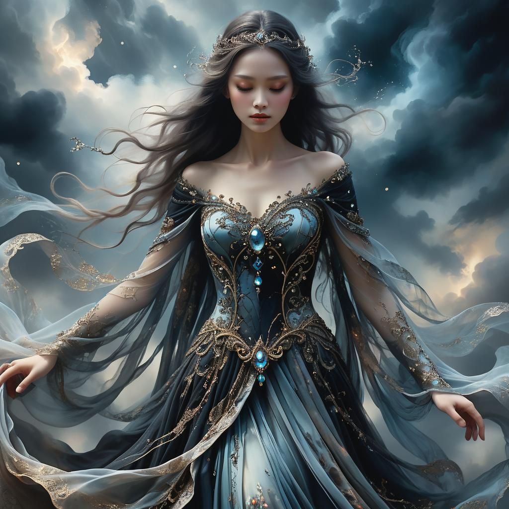 Dark Spirit Descending: Fantasy Art in Impressionistic Style