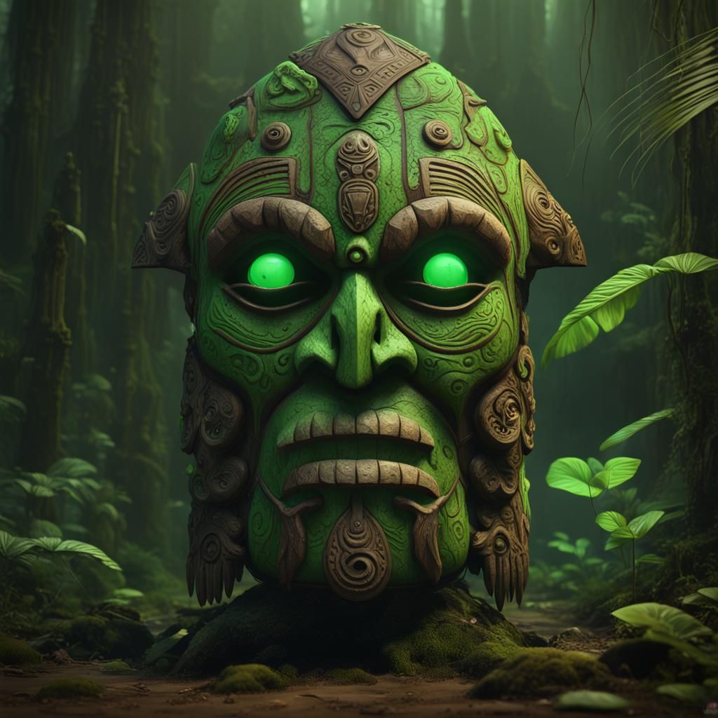 Golem Guardian in Voodoo Swamp: Fantasy Concept Art