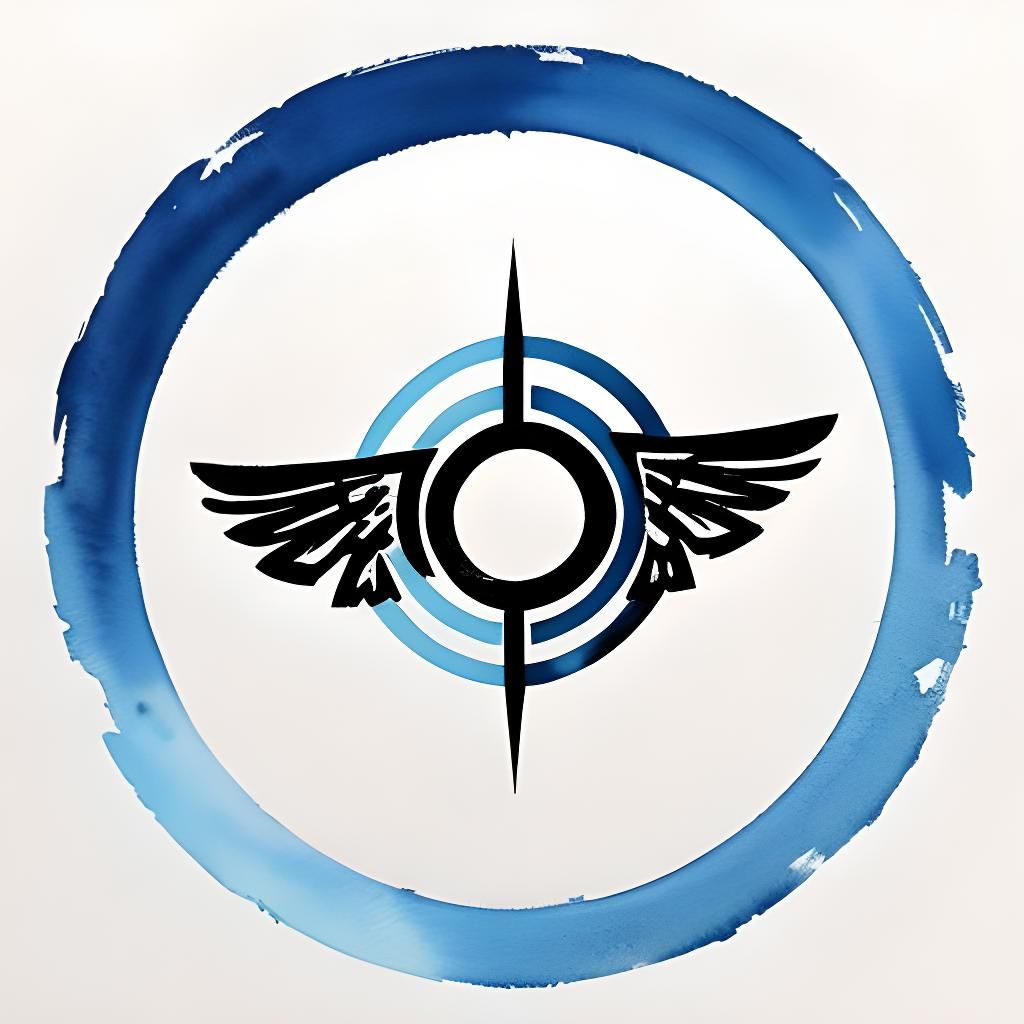 Minimalist Watercolor Logo with Winged Rockers