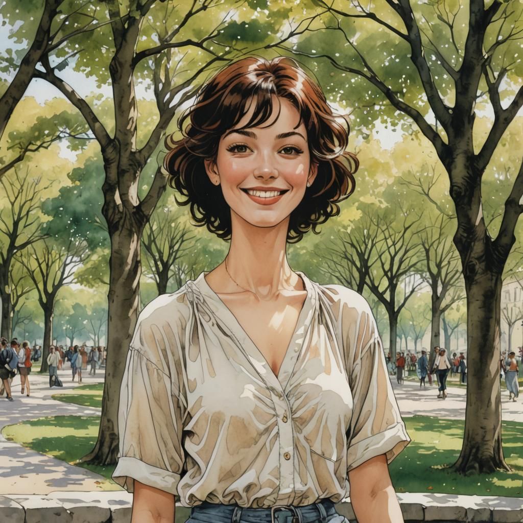 Parisian Spring: Nude in Anime Comic Style