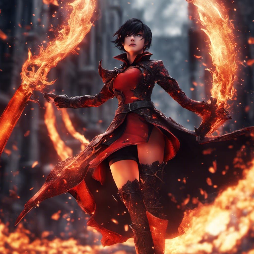 RWBY's Cinder Fall: Hyperrealistic Cinematic Portrait