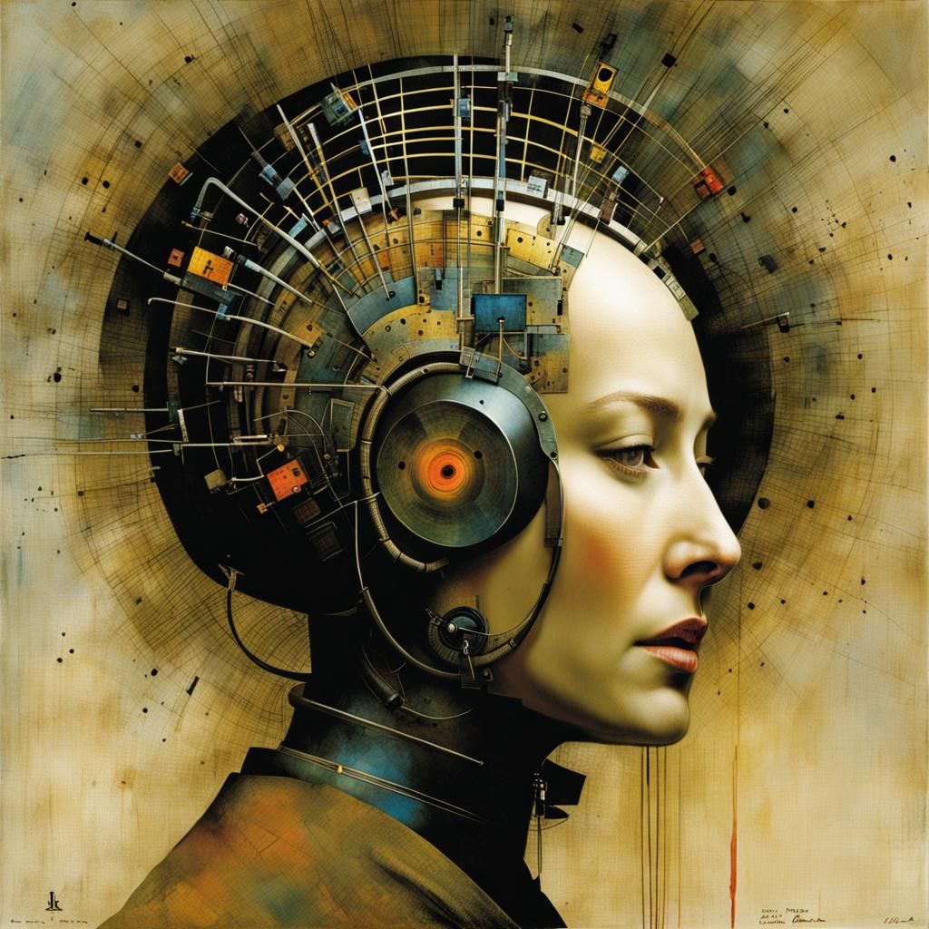 Dave McKean Style Neurographic Portrait