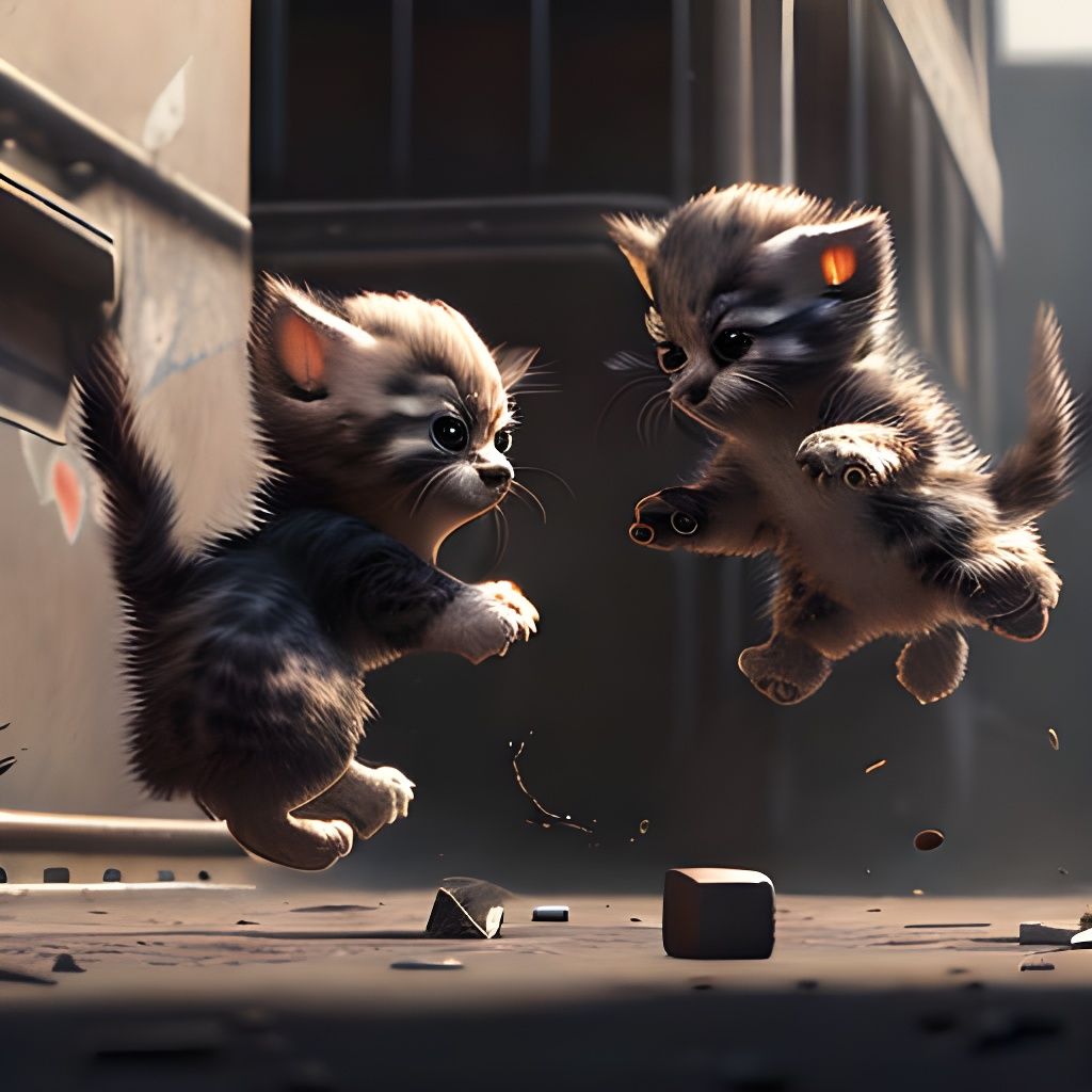Parkour Kittens Playing in Unreal Engine 5