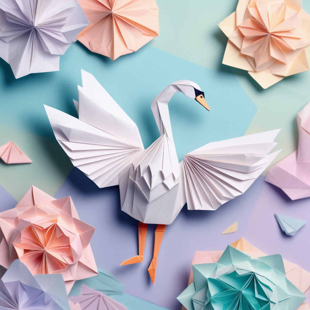 Whimsical Origami Swan Ballerina in Soft Focus