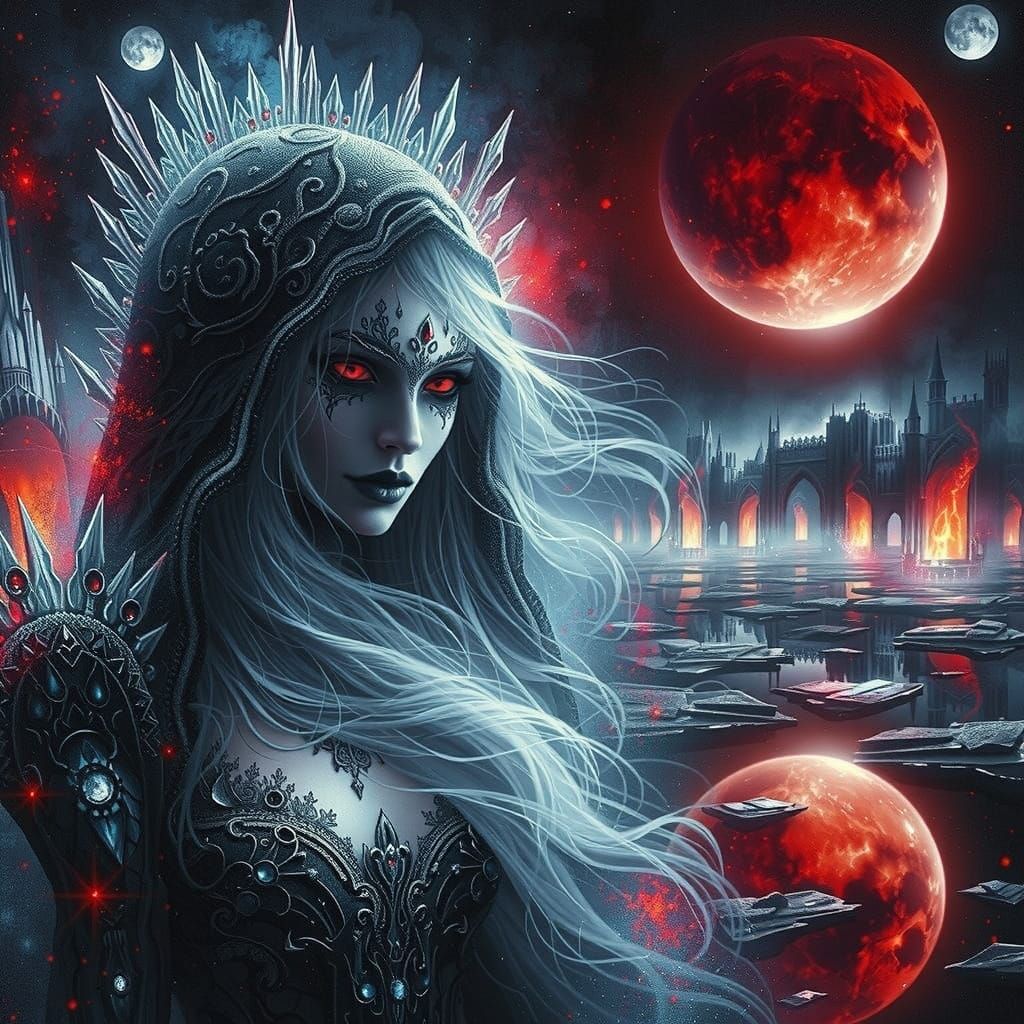 Gothic Cathedral Interior in Dark, Dreamlike Style