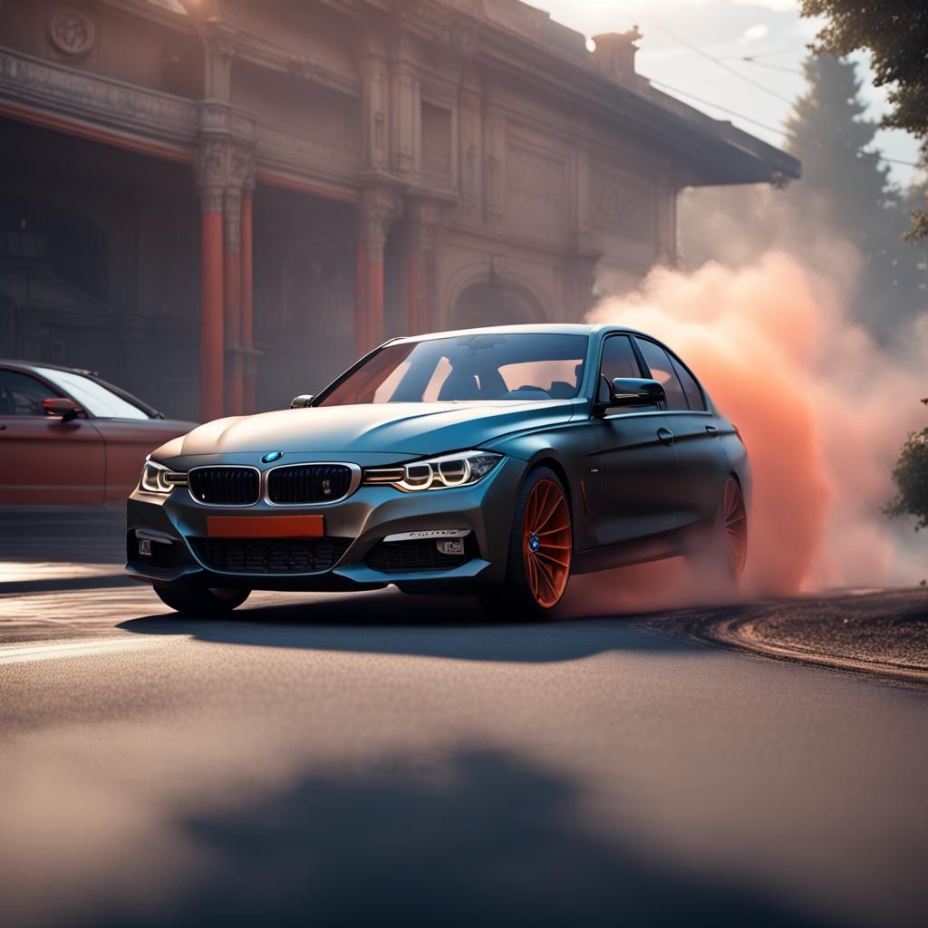 BMW 328i Burnout: Detailed Matte Painting