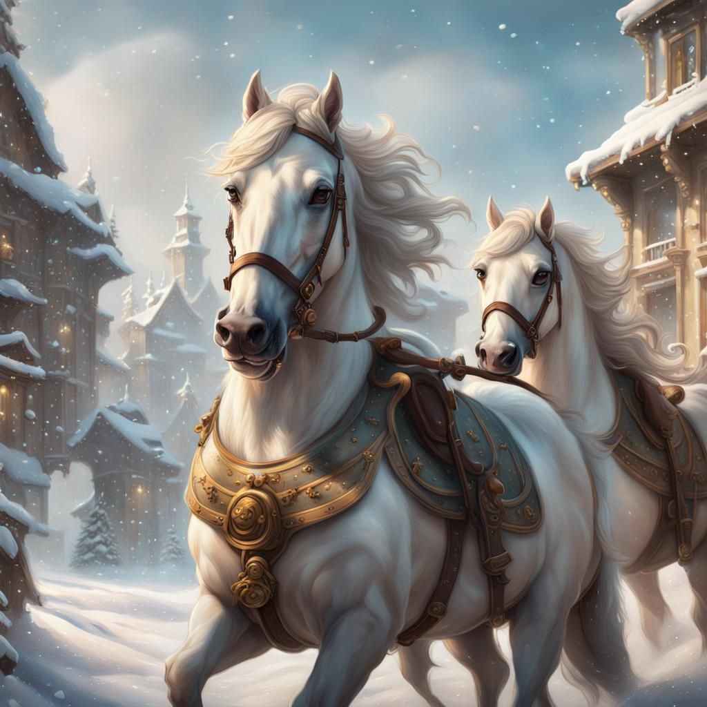Snow Globe Ponies in Hyperrealistic Detail