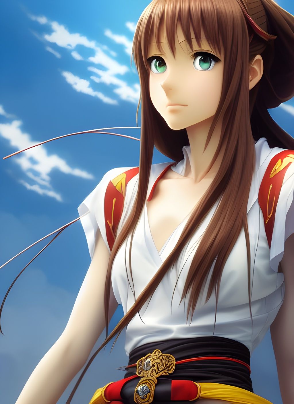 Anime Character Portrait in Art Nouveau Style