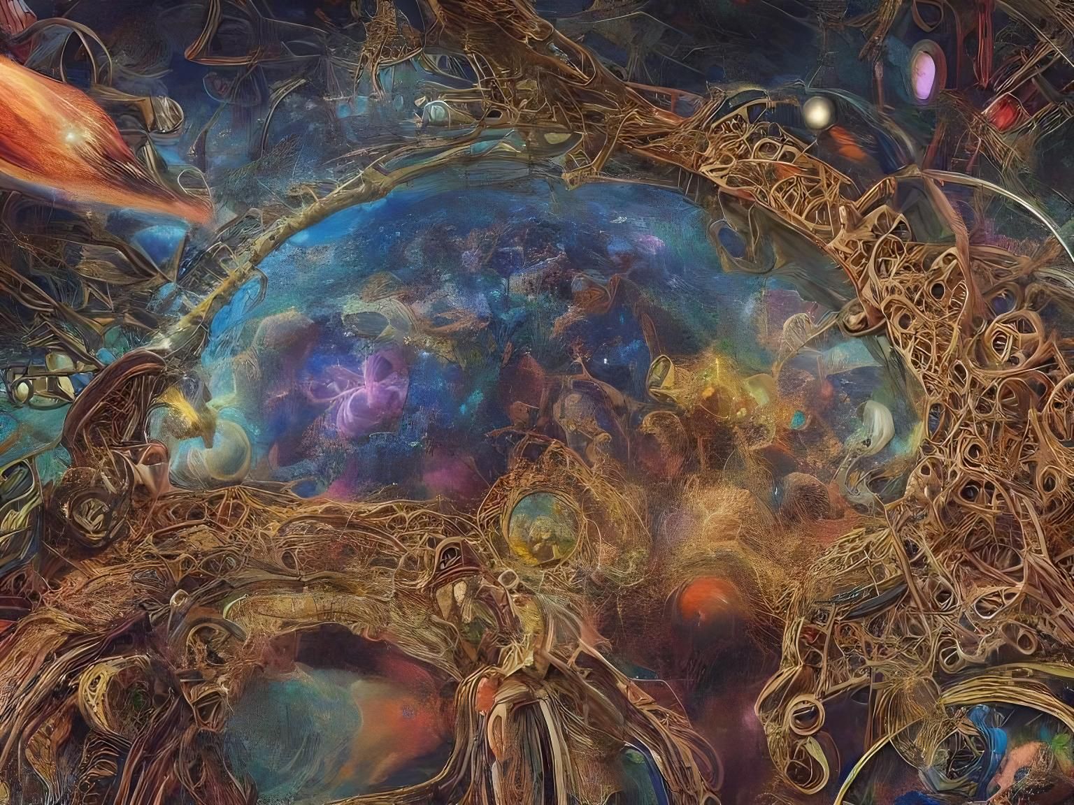 Deconstructed Cosmic Neural Network: Psychedelic Digital Art