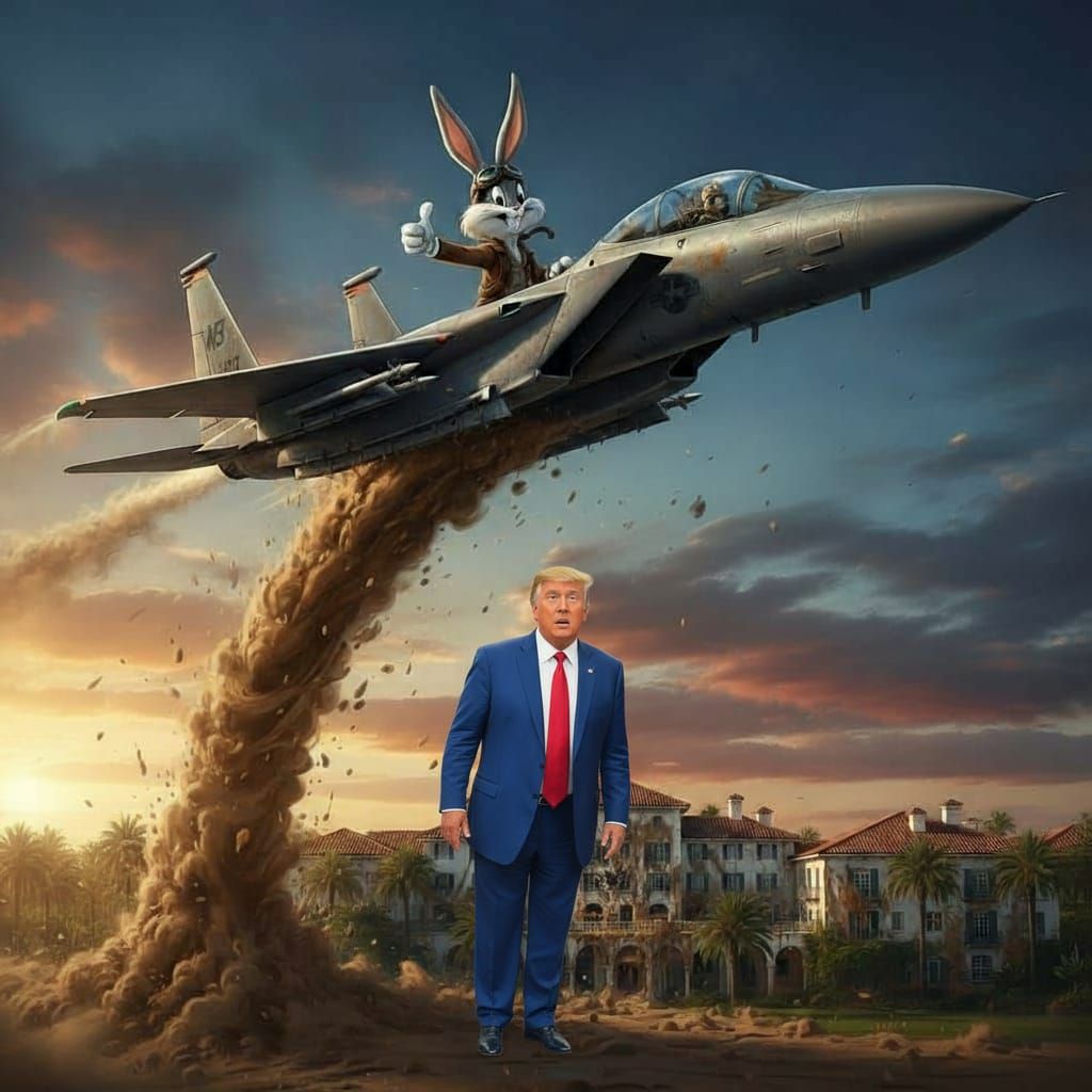 Buggs Bunny Pilots F-15 Over Mar A Lago