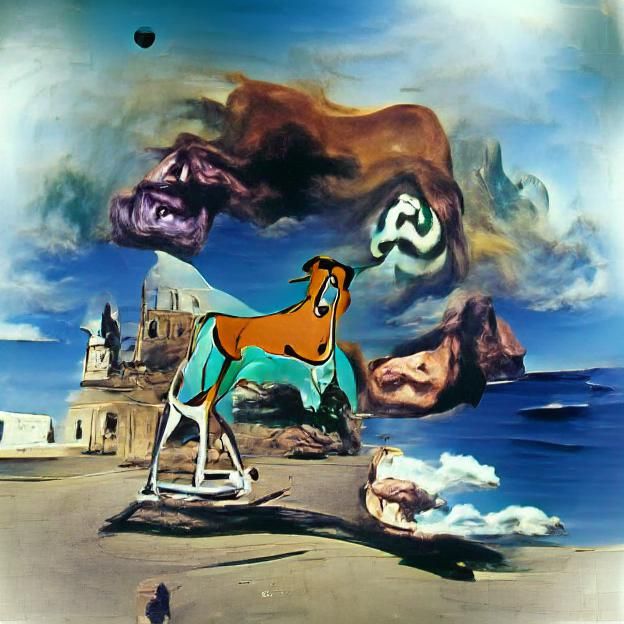 Surreal Scooby Doo in a Dali-esque Dreamscape