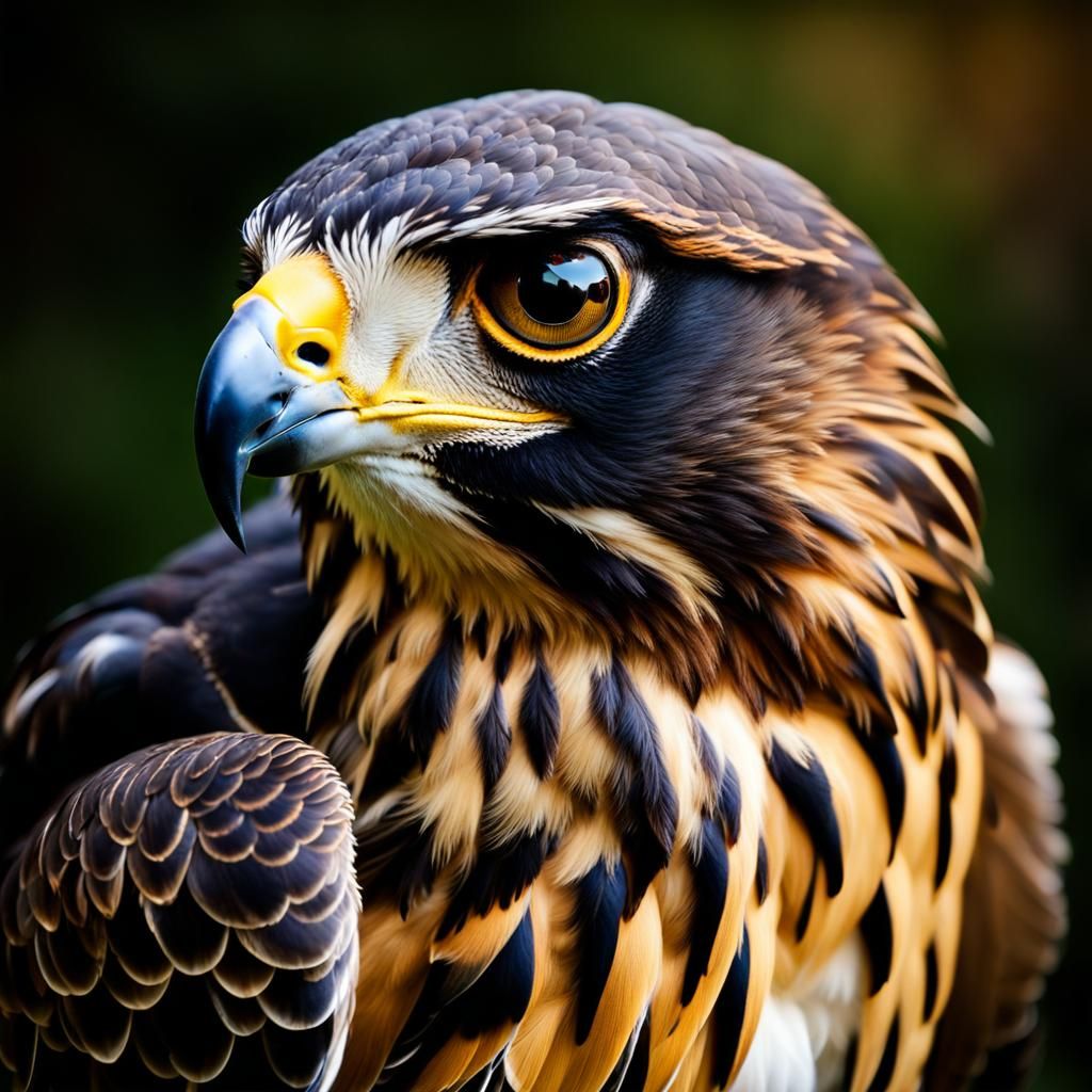 Falcon Portrait with Soulful Eyes, Macro Lens