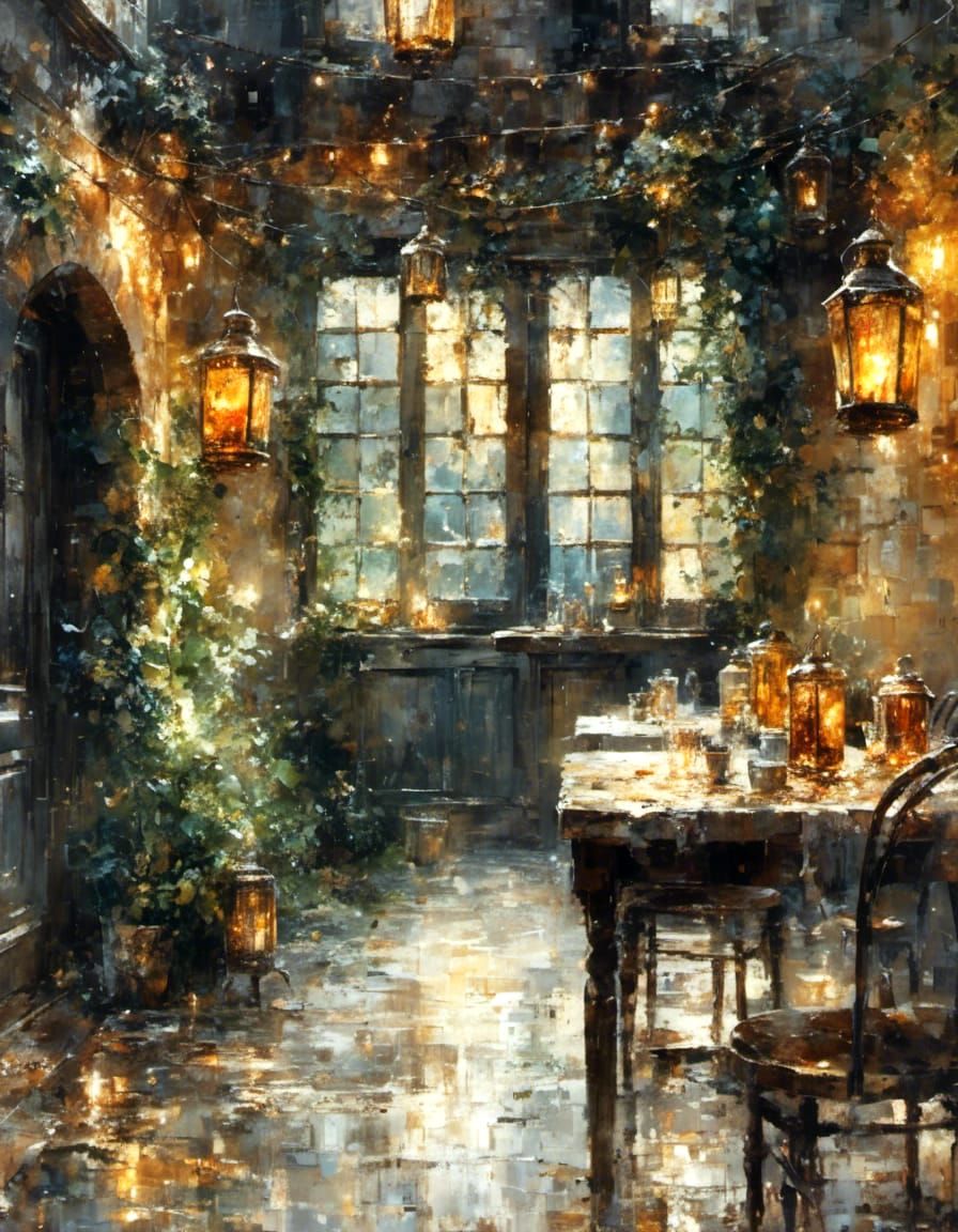 Medieval Tavern in Comic Art Style