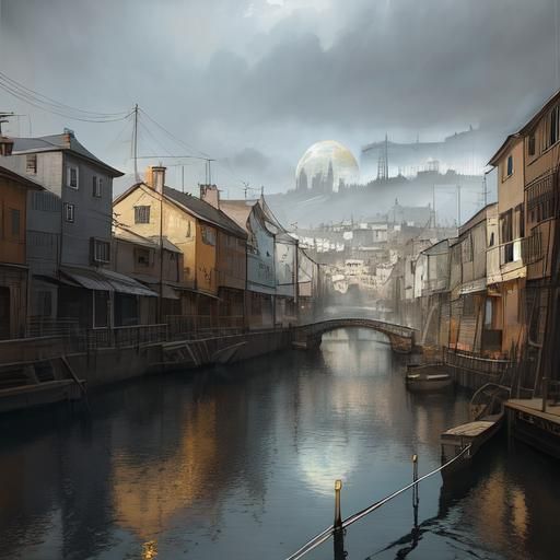 Abstract Silver Cycles: Detailed Matte Painting