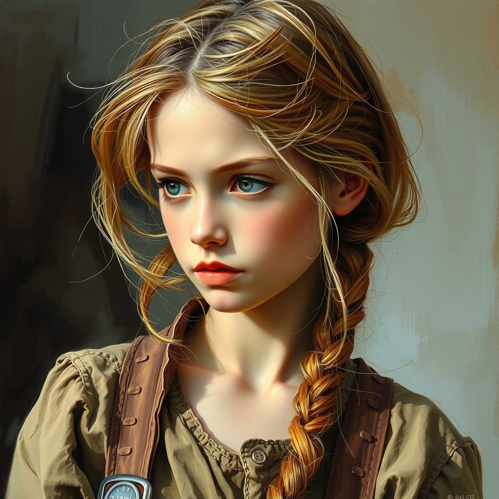 Blonde Peasant Woman in Soft Impressionist Oil