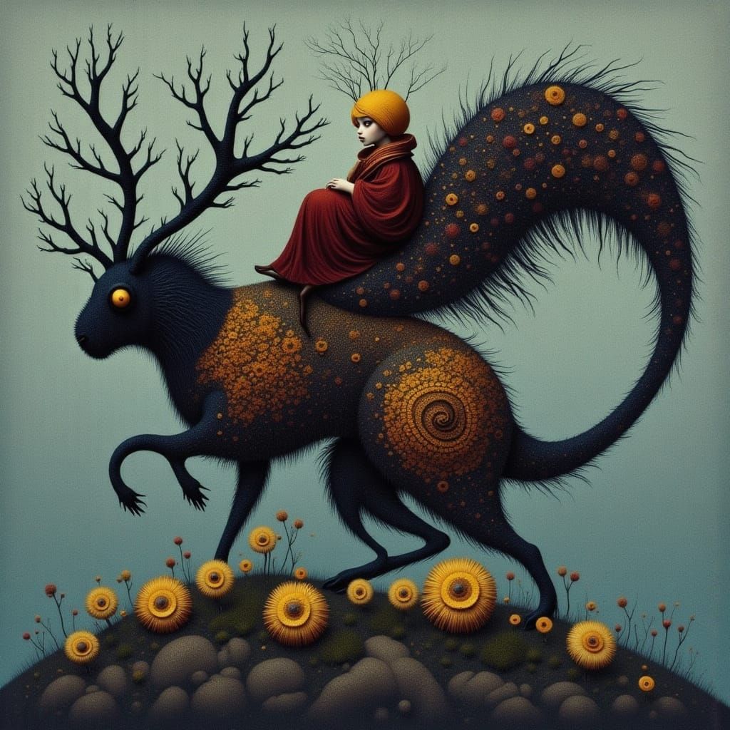 Ethereal Cicada Song in Petal Grave Landscape