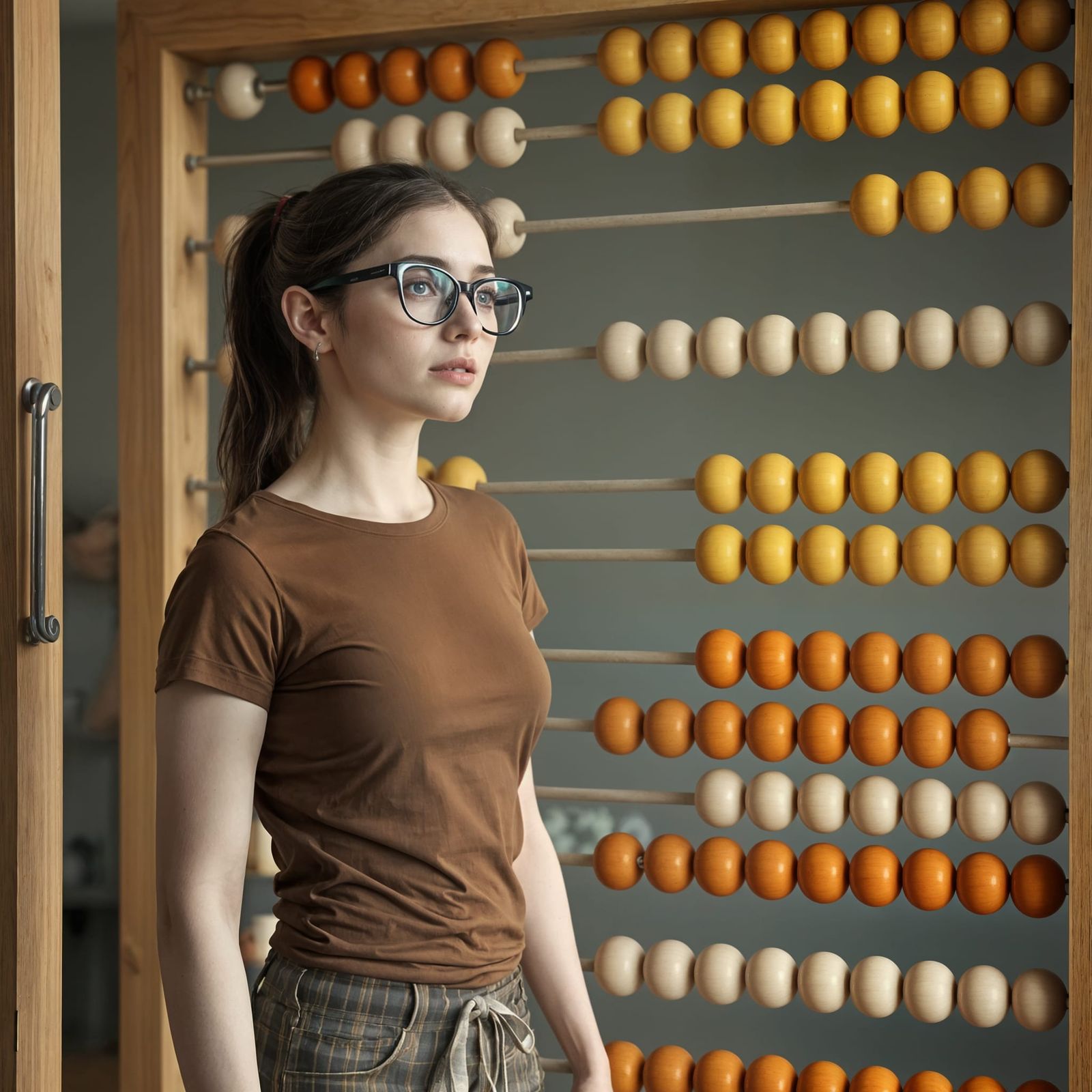 Woman with abacus