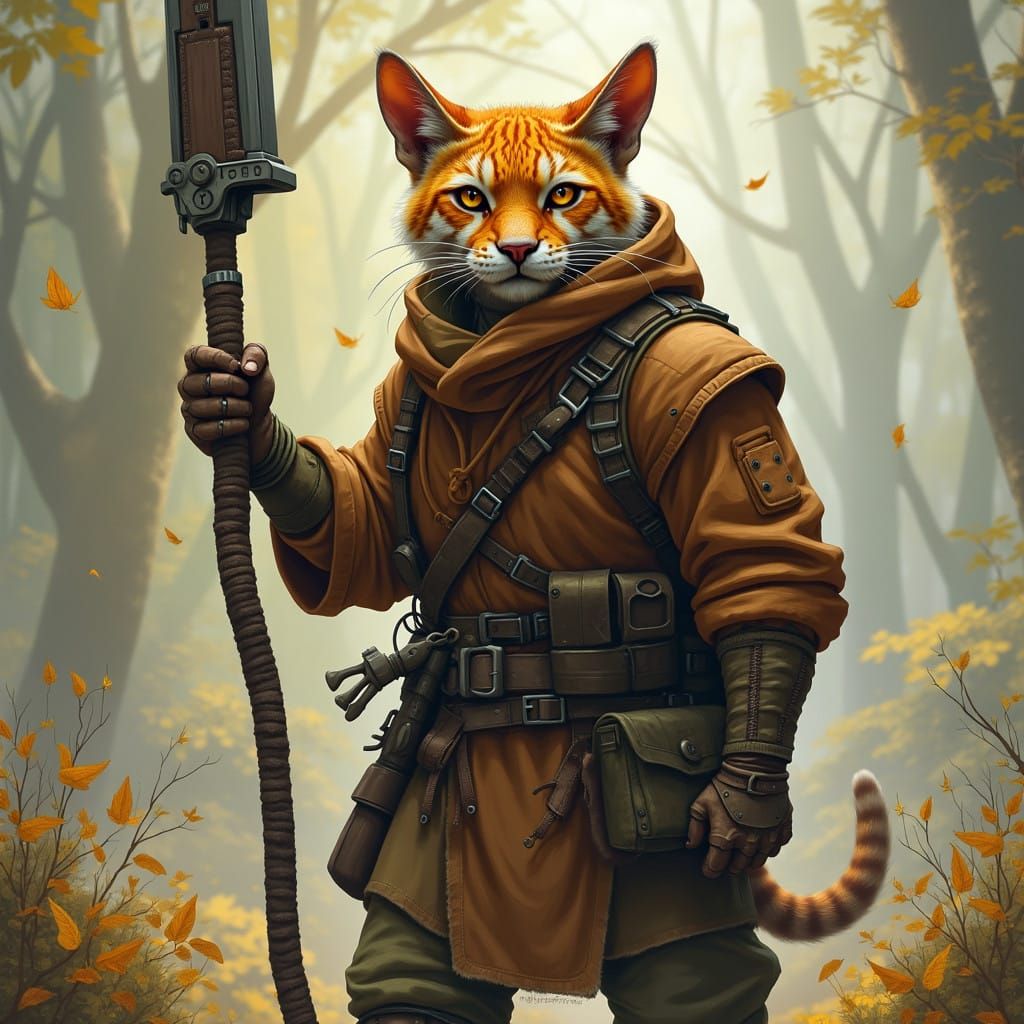 Elegant Tabaxi Hunter in Golden Light