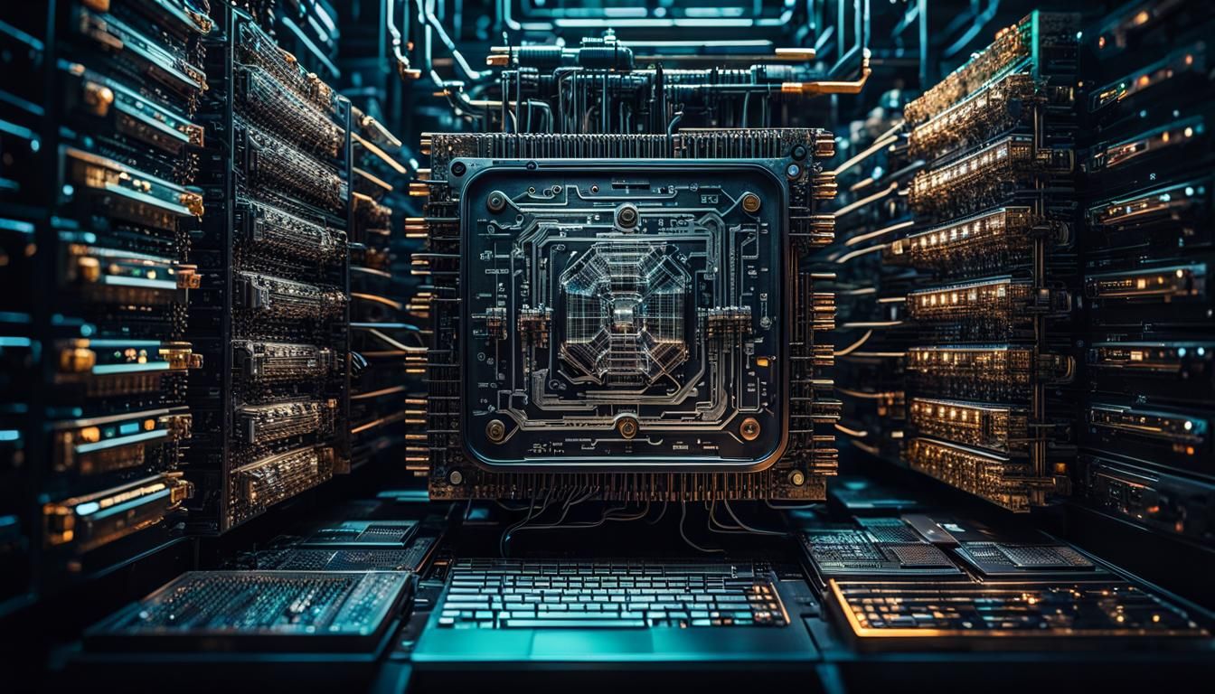 Hyperrealistic Dark Web Data Matrix in HDR