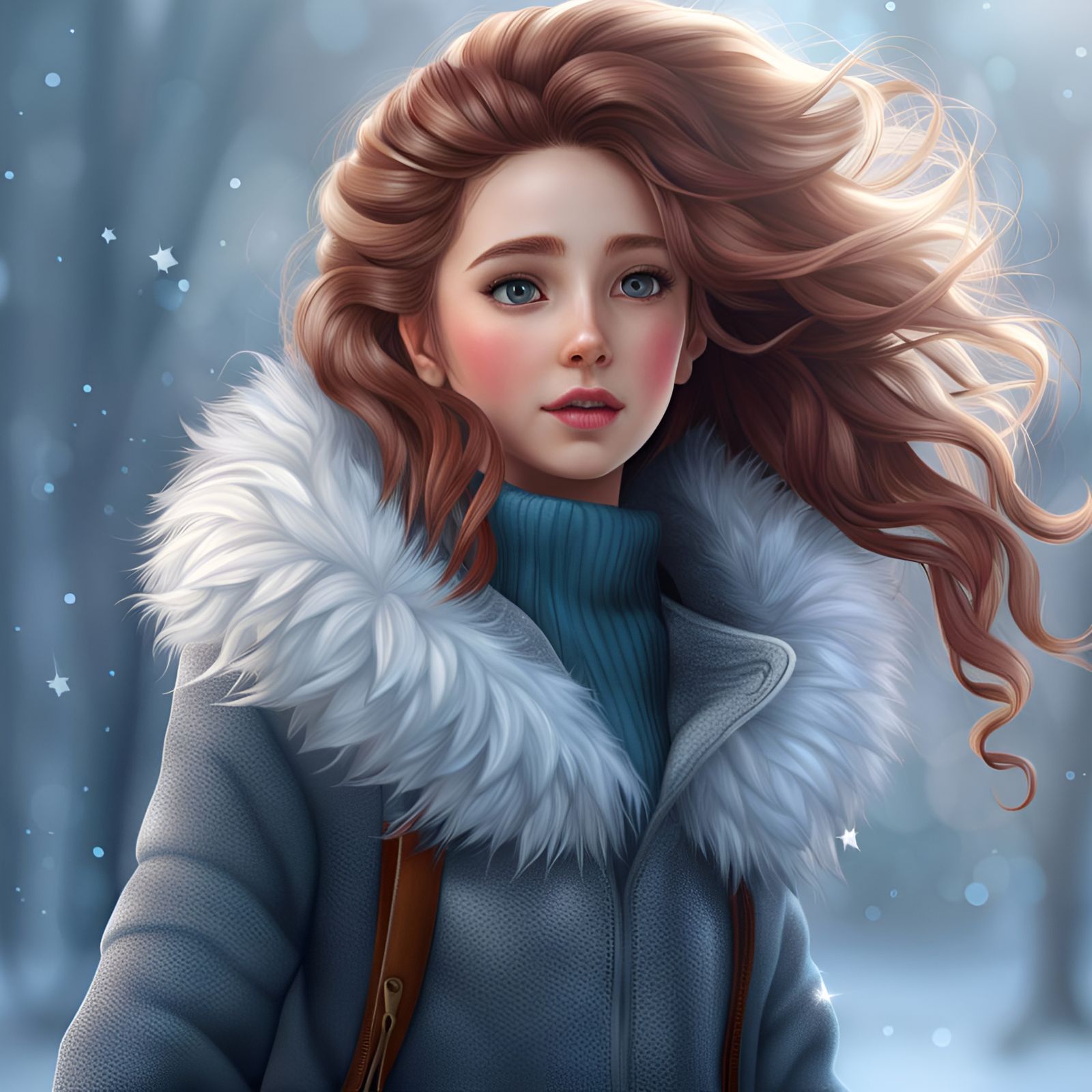 Winter Haired Girl in Photorealistic 4K