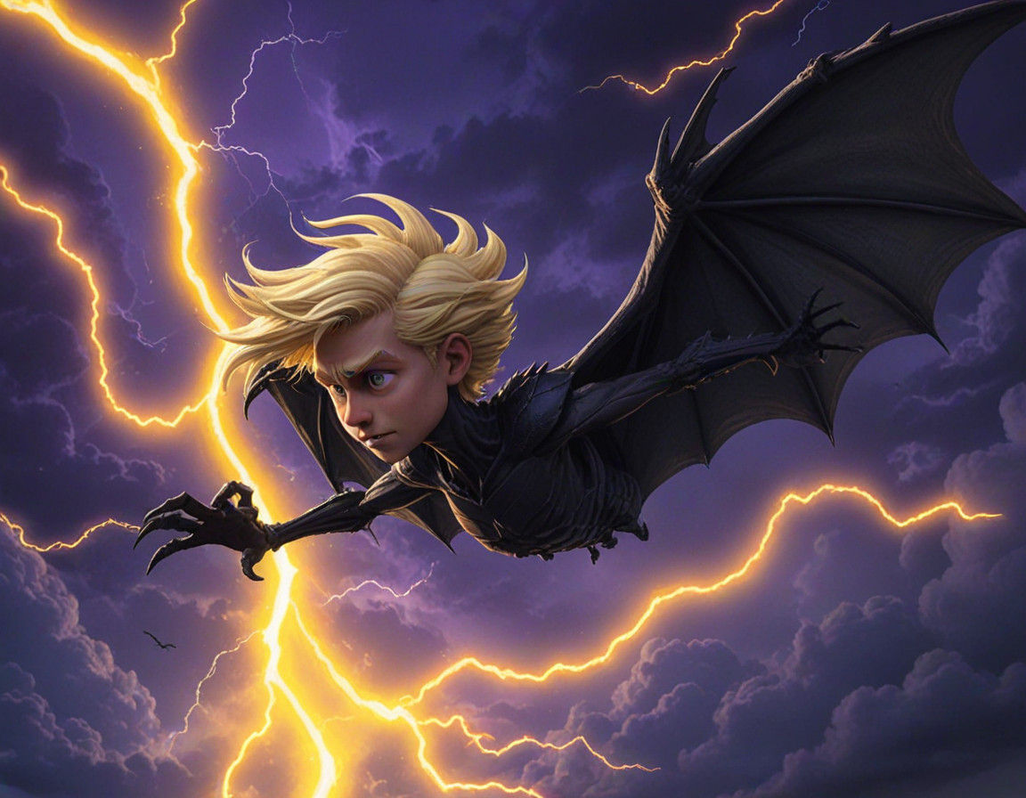Gothic Fantasy Portrait of Brad Pitt as a Winged Bat