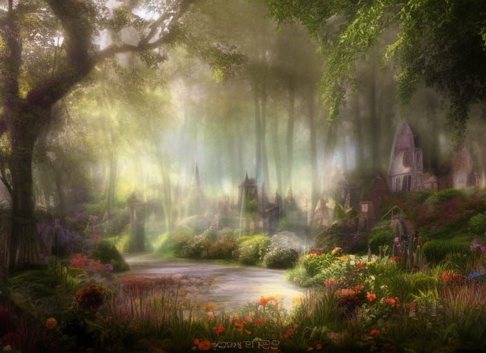 Ethereal Renaissance Fair in Hyperdetailed Fantasy