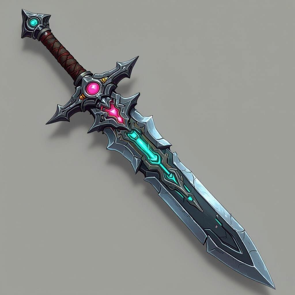 Cyberpunk & WoW Style One-Handed Sword