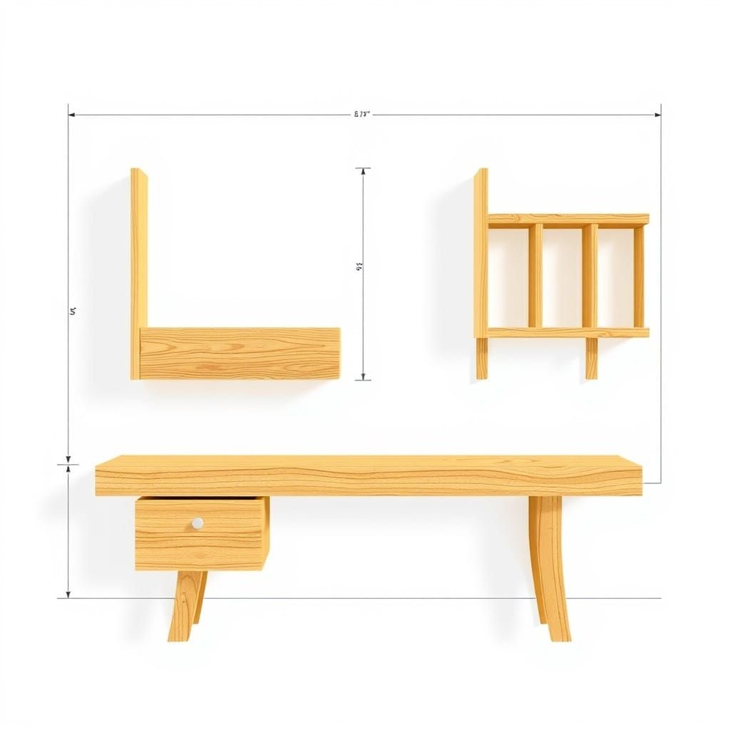 Detailed Woodcraft Design on White Background