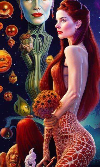 Mary Jane Watson in Rockwell, Ito, Giger Style