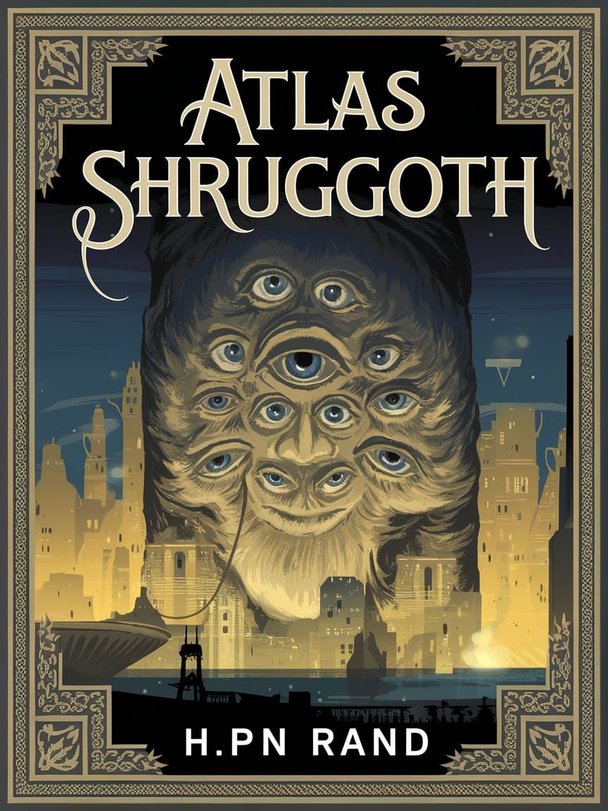 Art Deco Book Cover with Golds and Blues