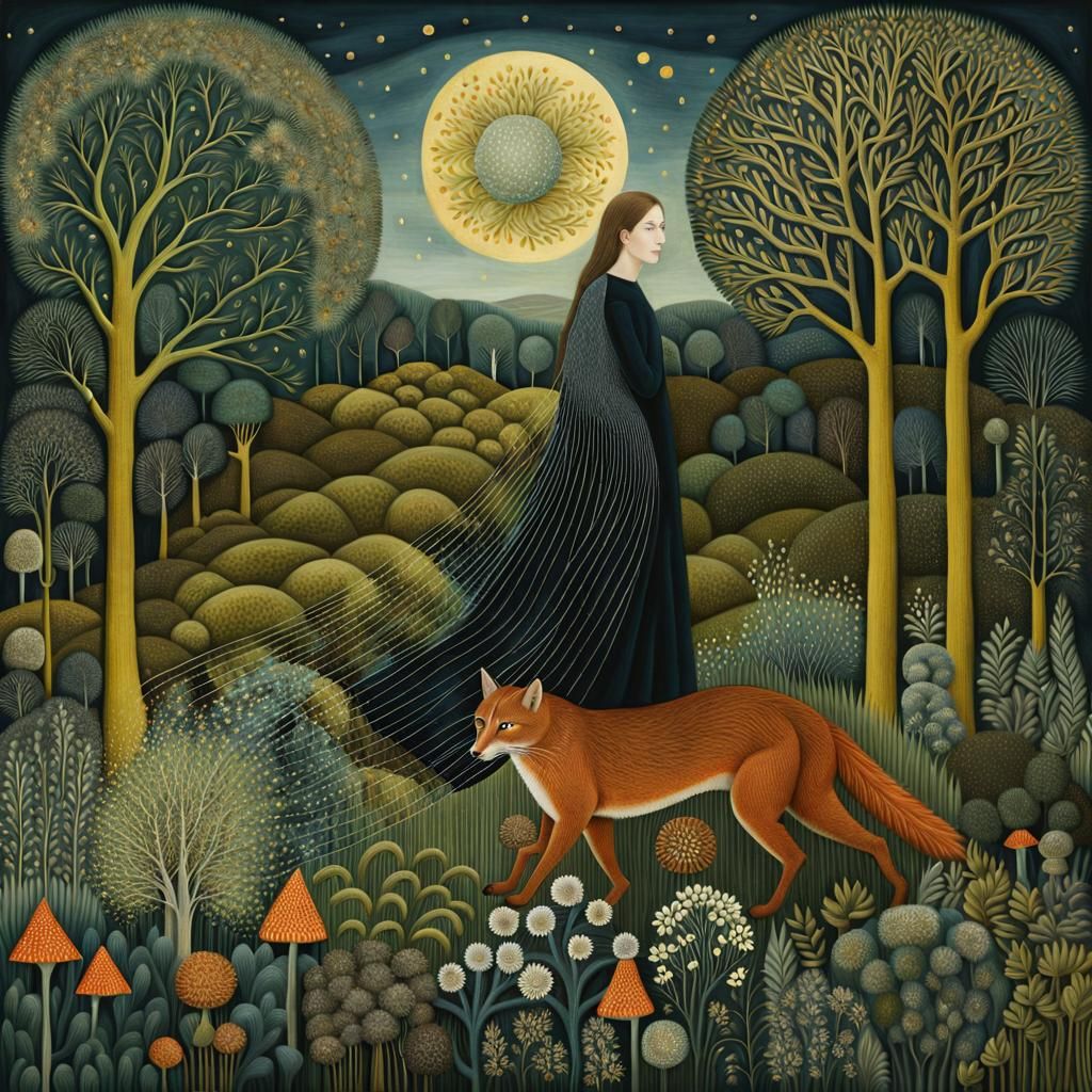 Surreal Desert Landscape with Folklore Creatures in Digital ...