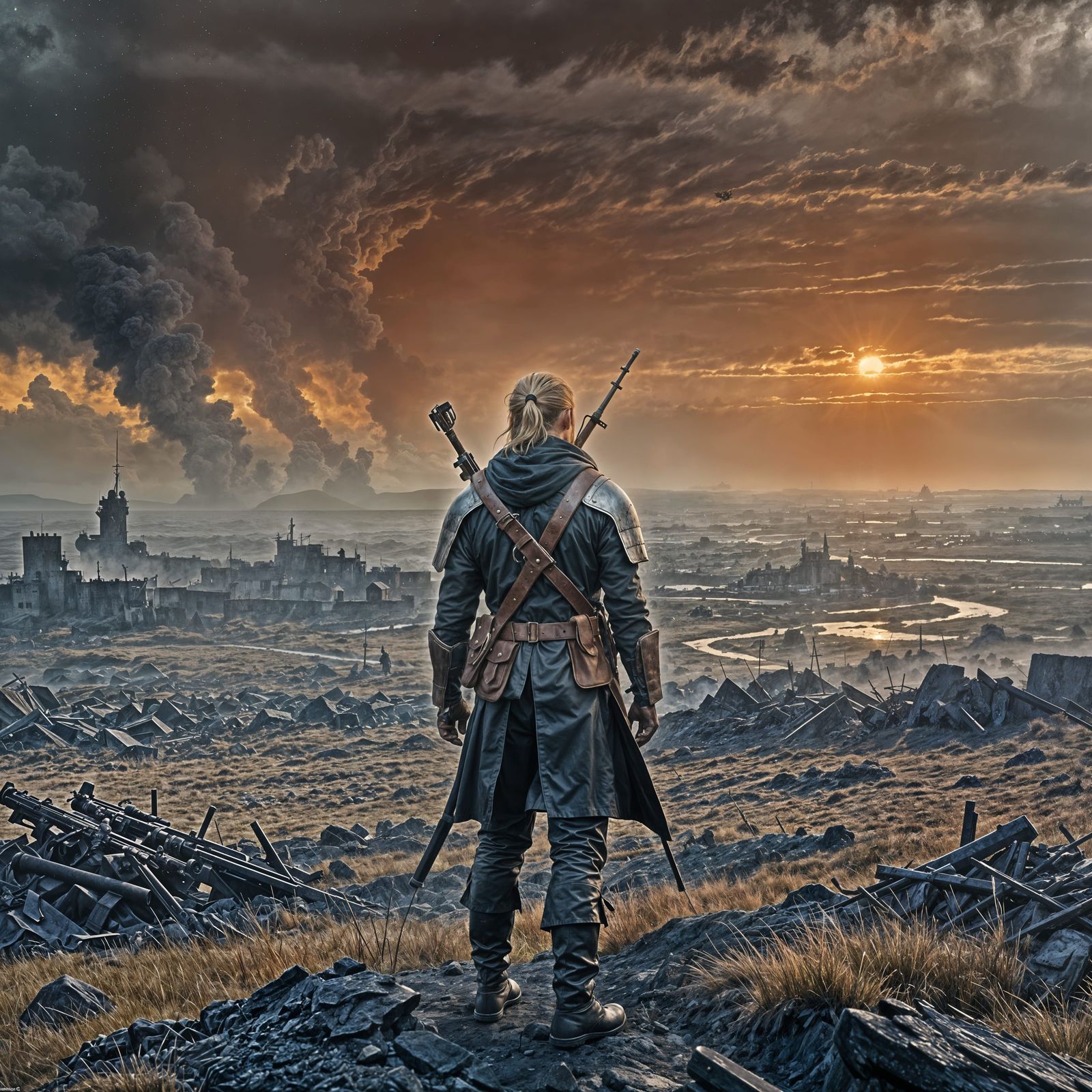 Warrior with Thompson Gun Ready for Battle