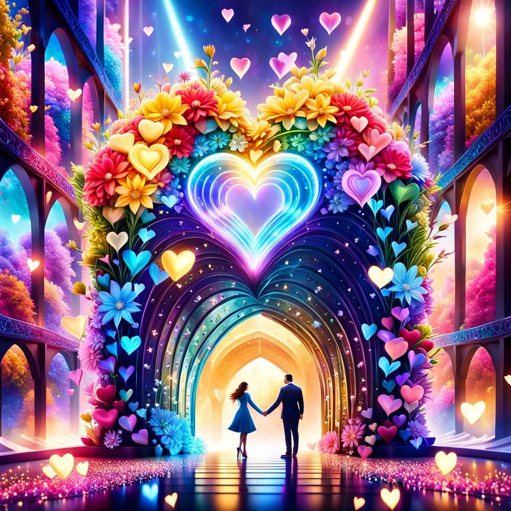 Magical Moment: Heart Tunnel of Love in Graffiti Art
