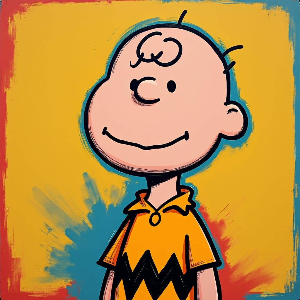 Charlie Brown Portrait in Pop Art Style