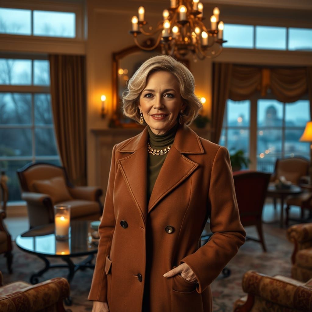 Elegant Mother's Nostalgic Luxury in Autumnal Georgia