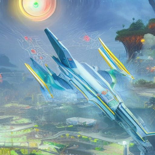 Glass Pencil Transforms into Majestic Airplane in Iridescent...