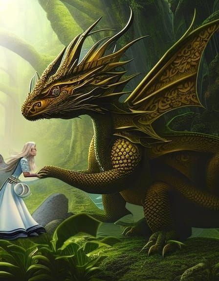 Alice in Wonderland Blond in Watercolor Style