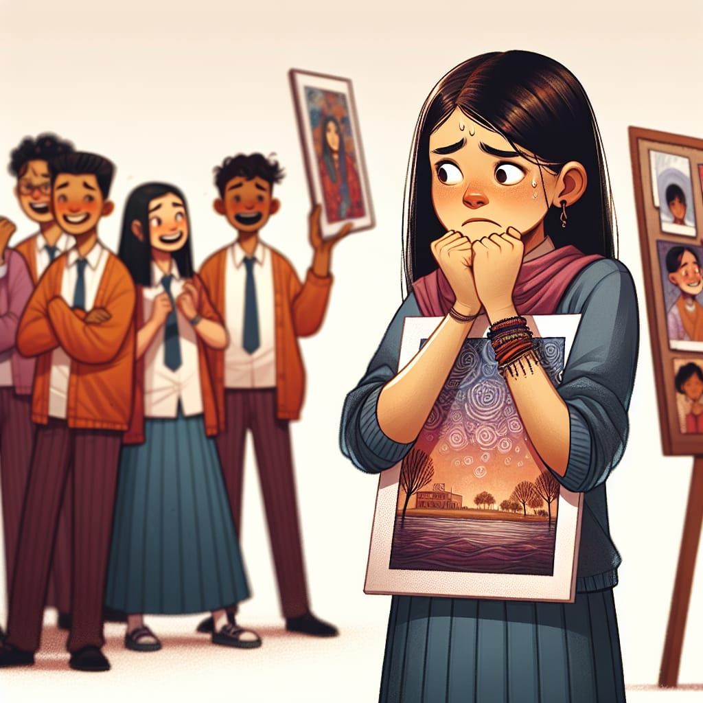 Teenage Artist's Fear of Criticism at Art Show