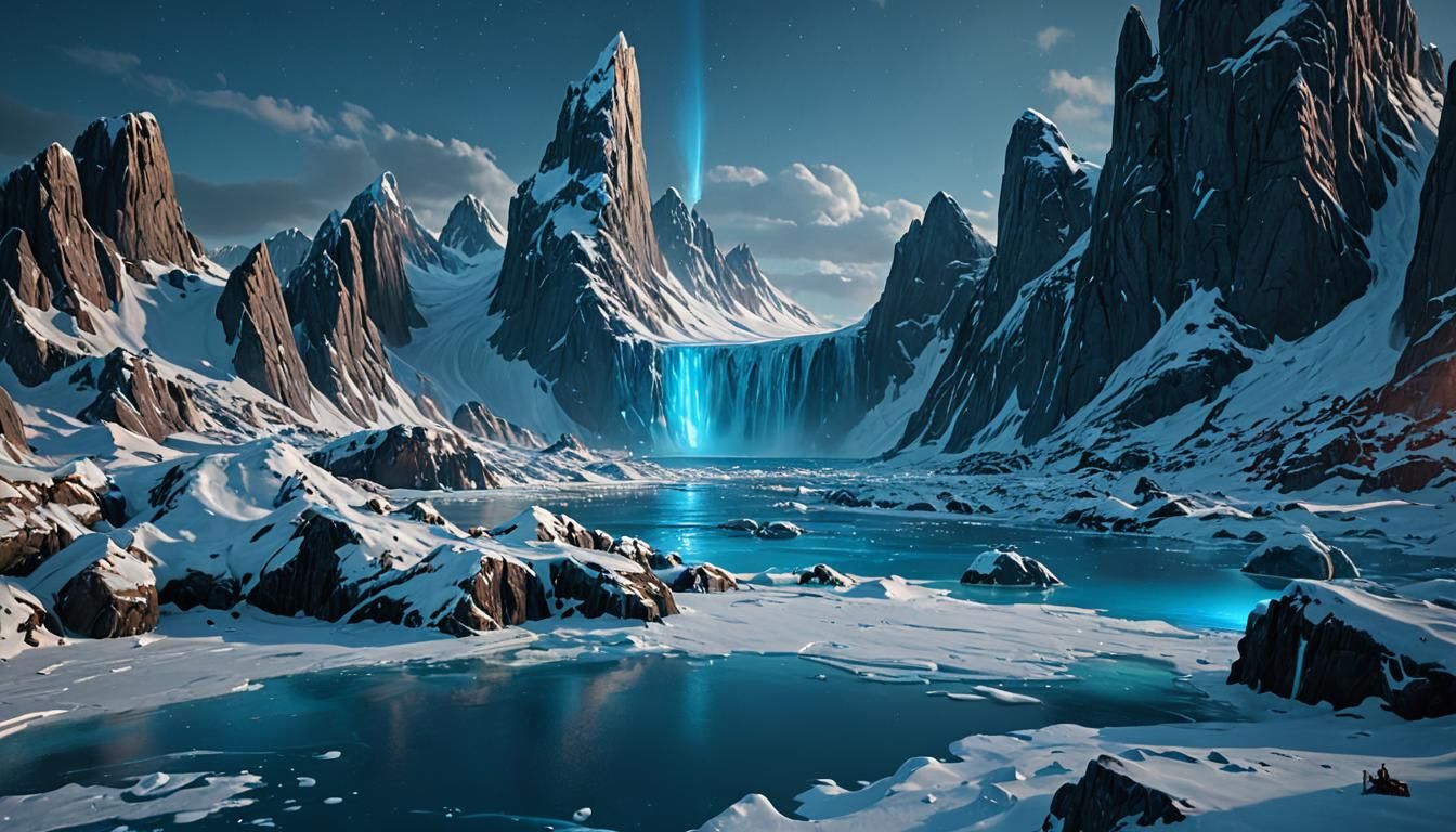Cinematic North Pole in Detailed Matte Painting