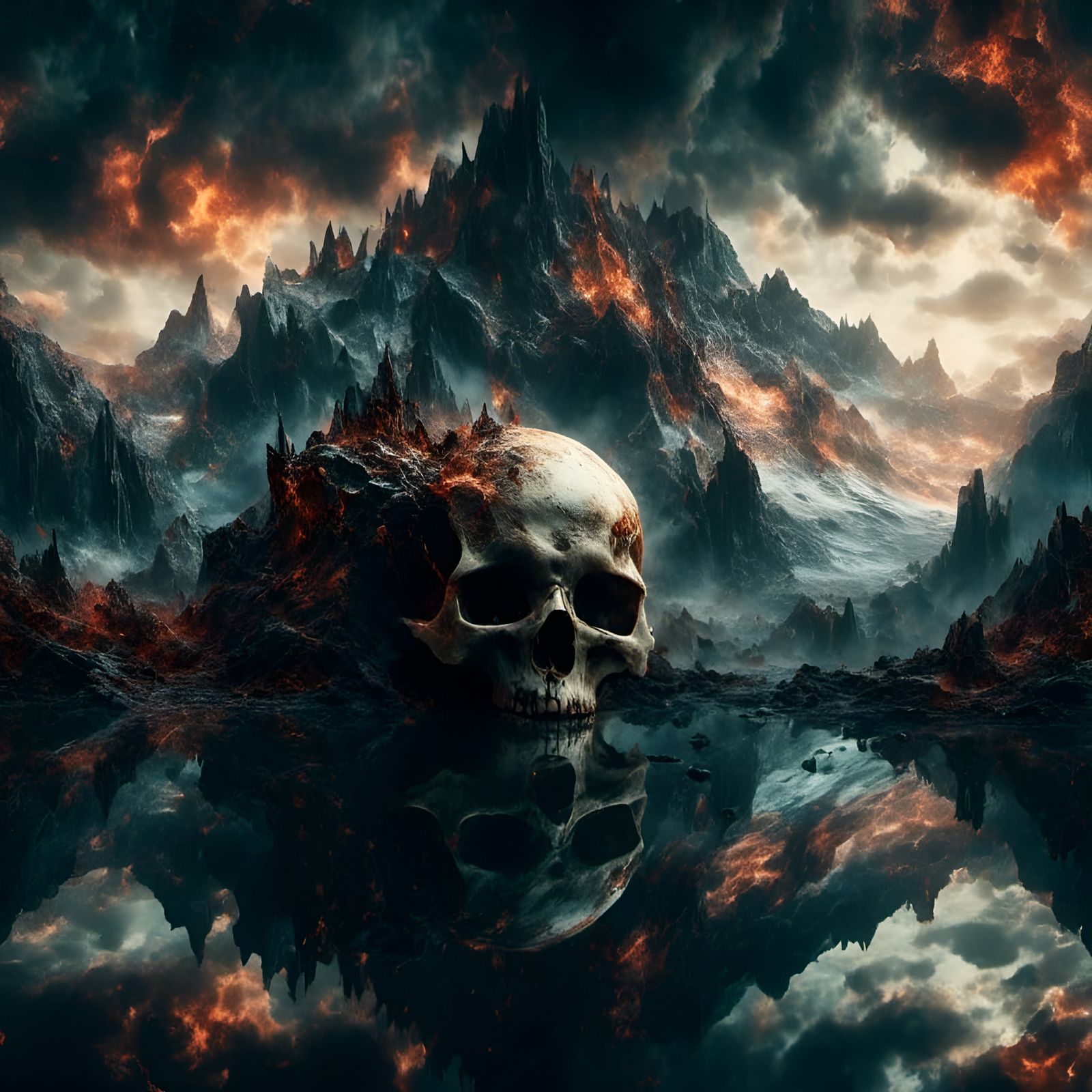 Upside Down Mountains Hide Glowing Skull