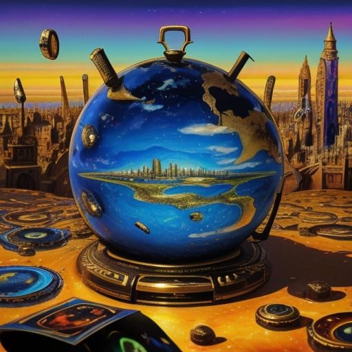 Surreal UFO Filming in Salvador Dali Style