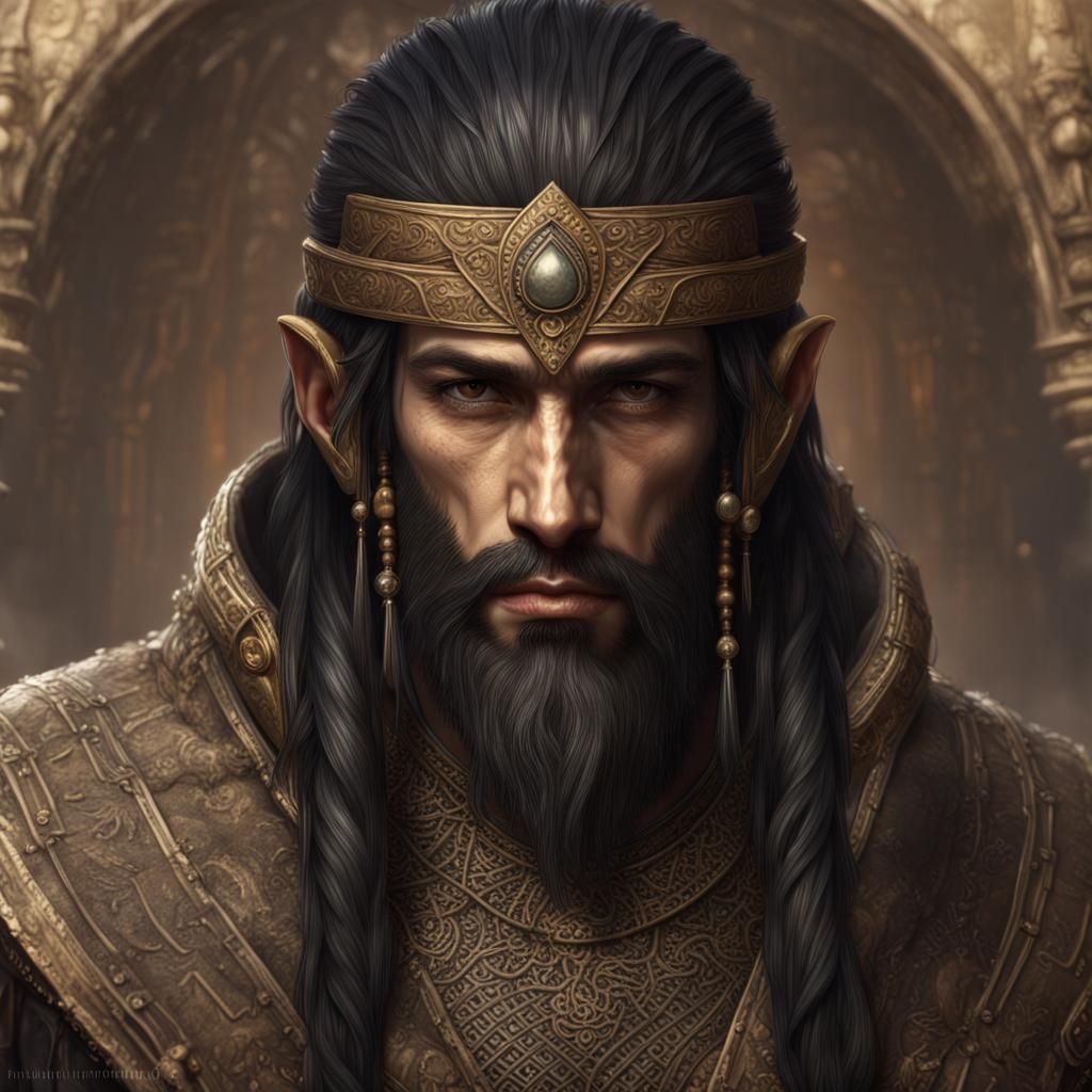 Dwemer Deep Elf Portrait in Steampunk Fantasy Style