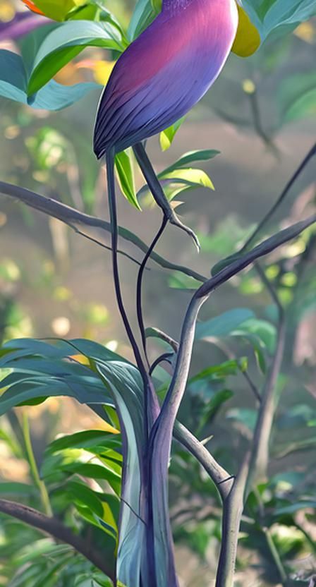 Exotic Jungle Scene with Alien Flora in Hyperrealism