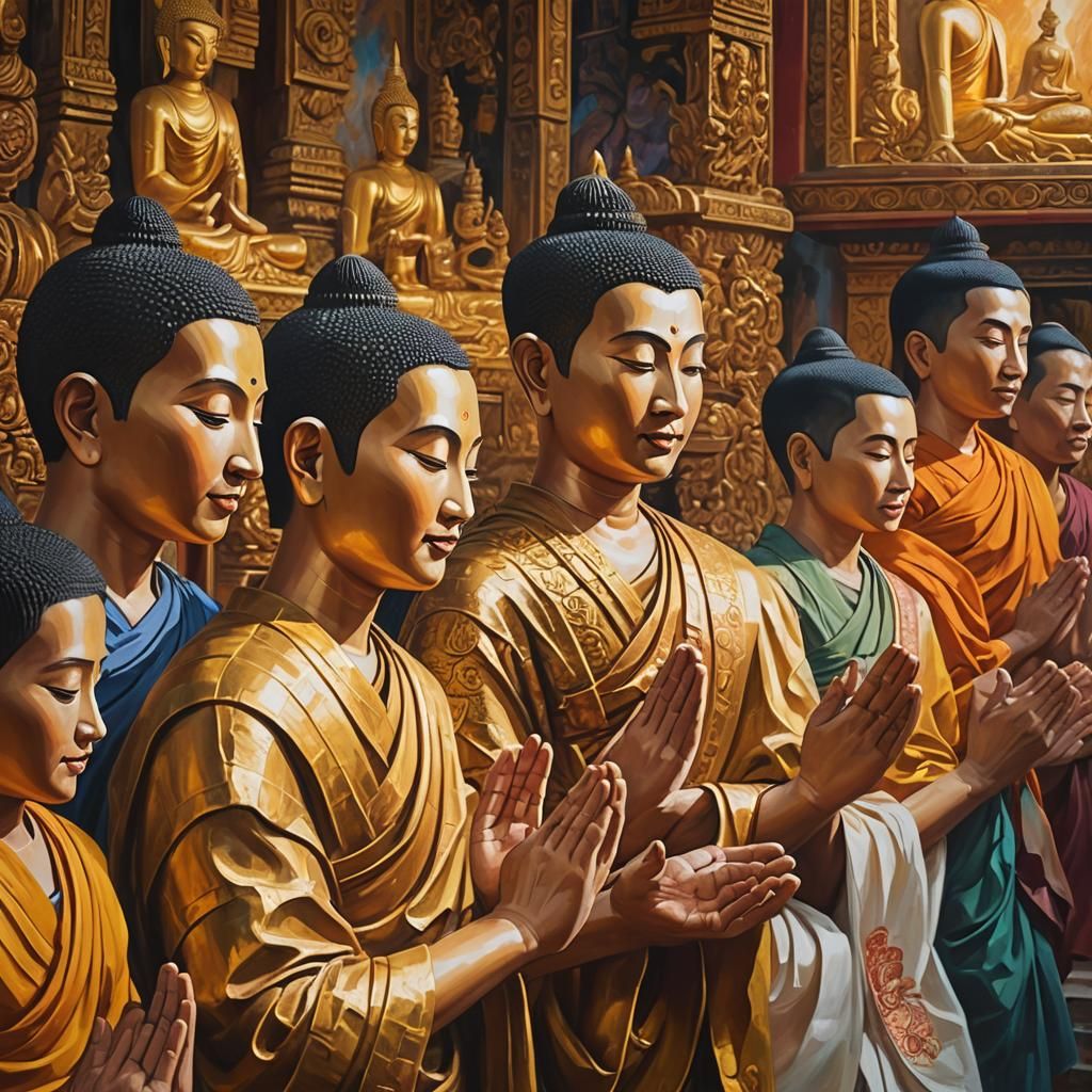 Thai Buddhist Art: Prayer to Buddha