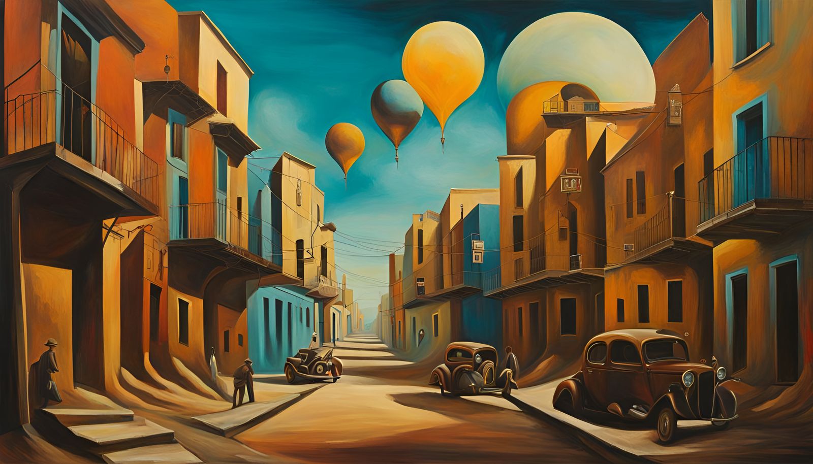 Psychedelic Surrealism: Post-Apocalyptic Street in Dali Styl...