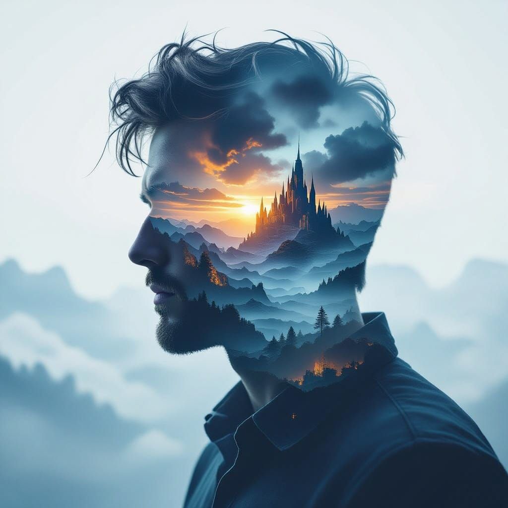 Surreal Sci-Fi Dreamscape with Ethereal Floating Light